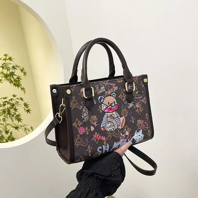 2025 Designer-Inspired Doodle Handbag - Women's Elegant Shoulder Tote, Spacious Summer Crossbody Purse with Top Handle - Elanique