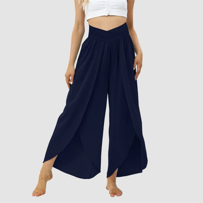 Women Wide Leg Pants High Waisted Yoga Hippie Casual Wear Boho Beach Palazzo Pants Women Jogging Trousers Korean Chiffon