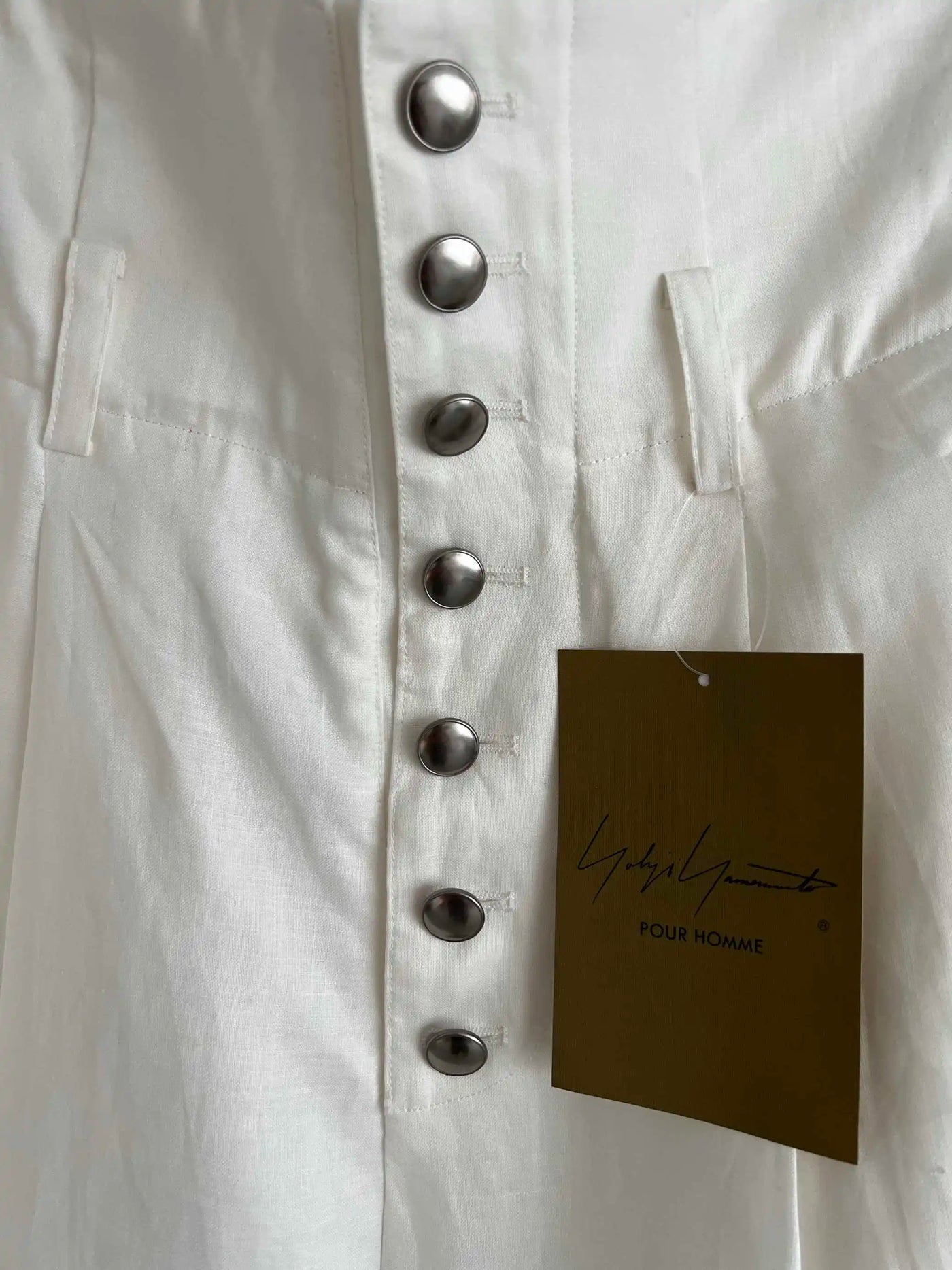 TOP-YAMAMOTO original design high-waisted black and white linen casual loose trousers for men