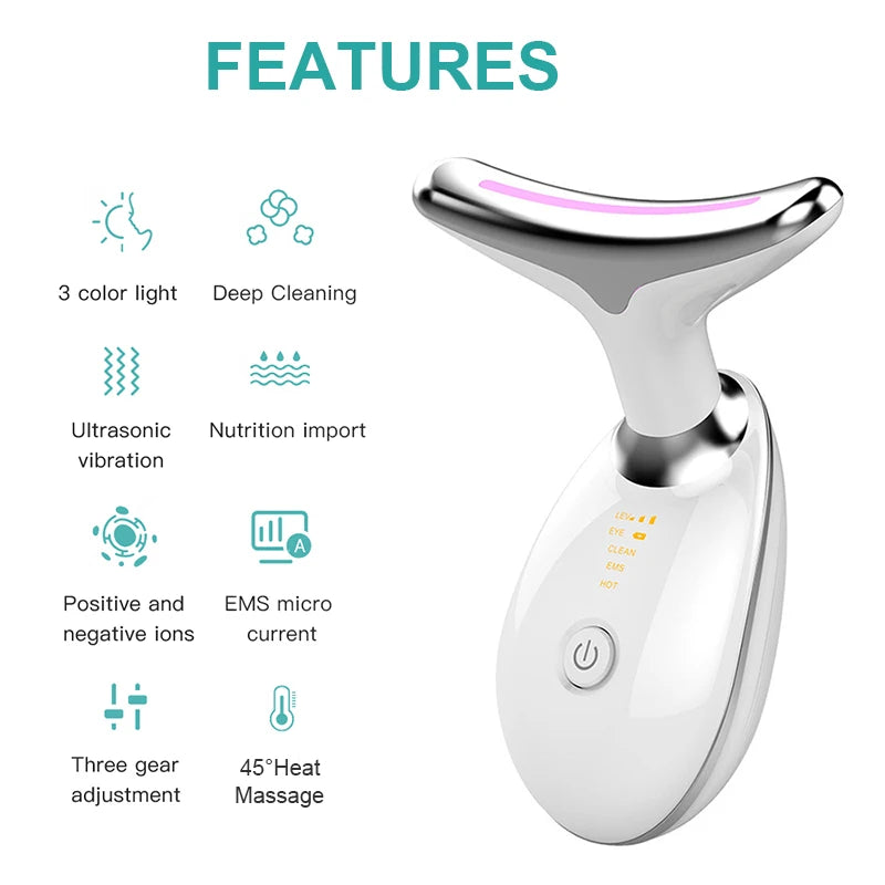 New 3 Colors Neck Face Beauty Device Facial Lifting Machine Skin Tighten Reduce Double Chin Anti Wrinkle Remove Lifting Massager
