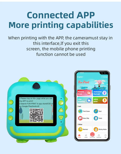 Digital Children Camera For Photography Instant Print Photo Kids Camera Mini Thermal Printer Video Educational Toys Gift