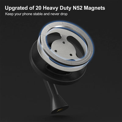 Magnetic Phone Tripod Mount Adapter with 1/4"-20 Hole for MagSafe for iPhone 16 15 14 13 12 Plus Pro Max Mini Case, Selfie Stick