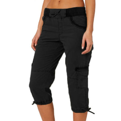 Multi Pocket Trousers Outdoor Y2k Cargo Pants Women Streetwear Sports Cropped Pants Overalls Thin Loose Cargo Shorts Pantalones