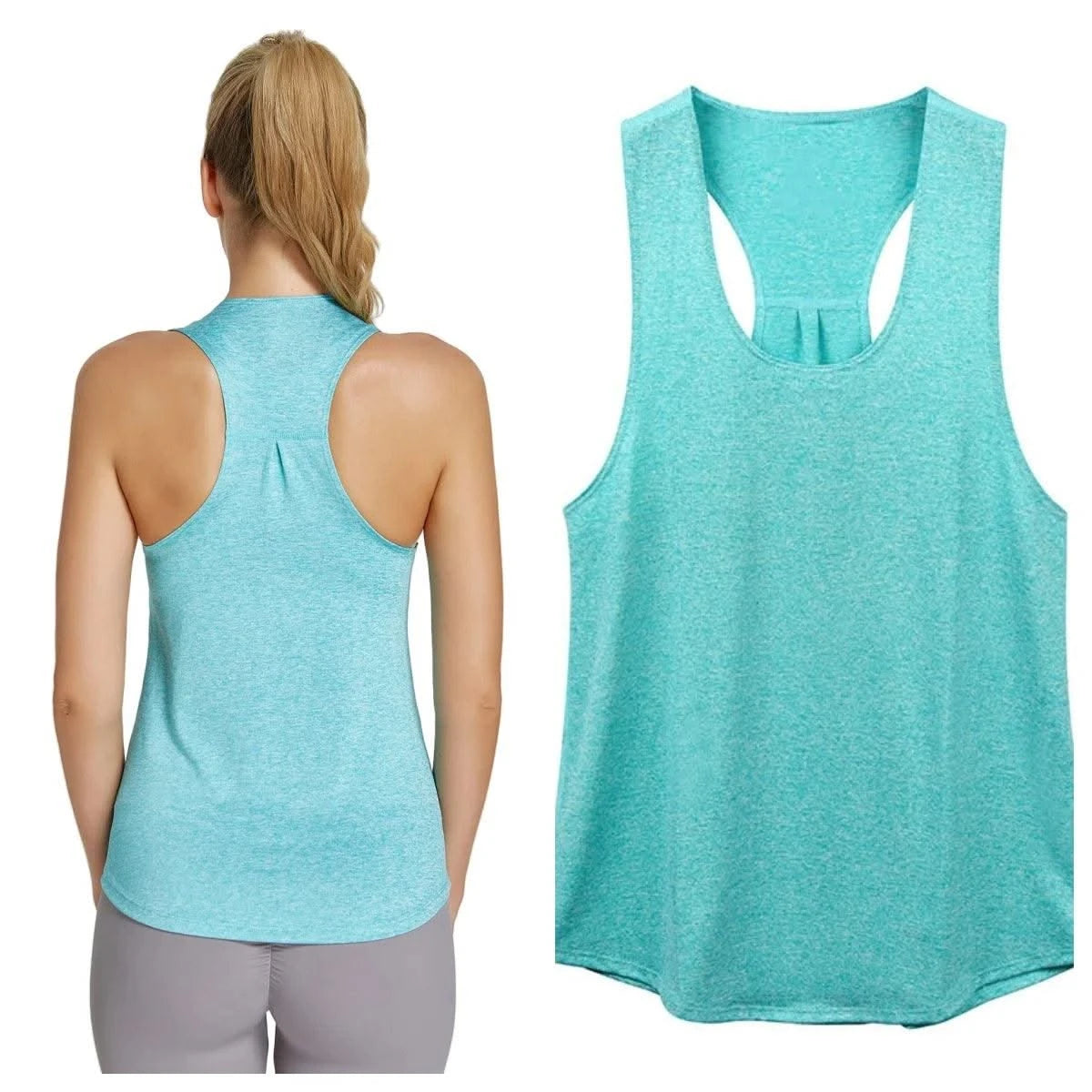 Women's Activewear: Solid Wrap Back Sports Tank Tops