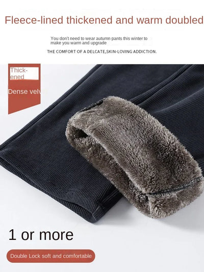 Winter Wide Leg Pants Women Autumn Plush Pants Women Extra Thick Lamb Fleece Warm Straight Korean Pants Joggers Women