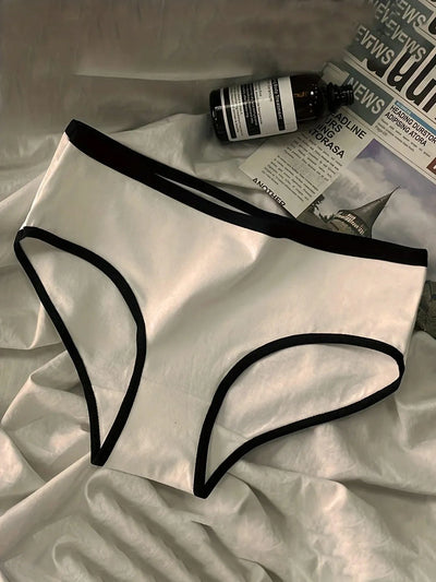 Women Panties Mid-Waist Cotton Solid Simple Sports Underwear Girls'S Briefs Comfortable Breathable Female's Lingerie