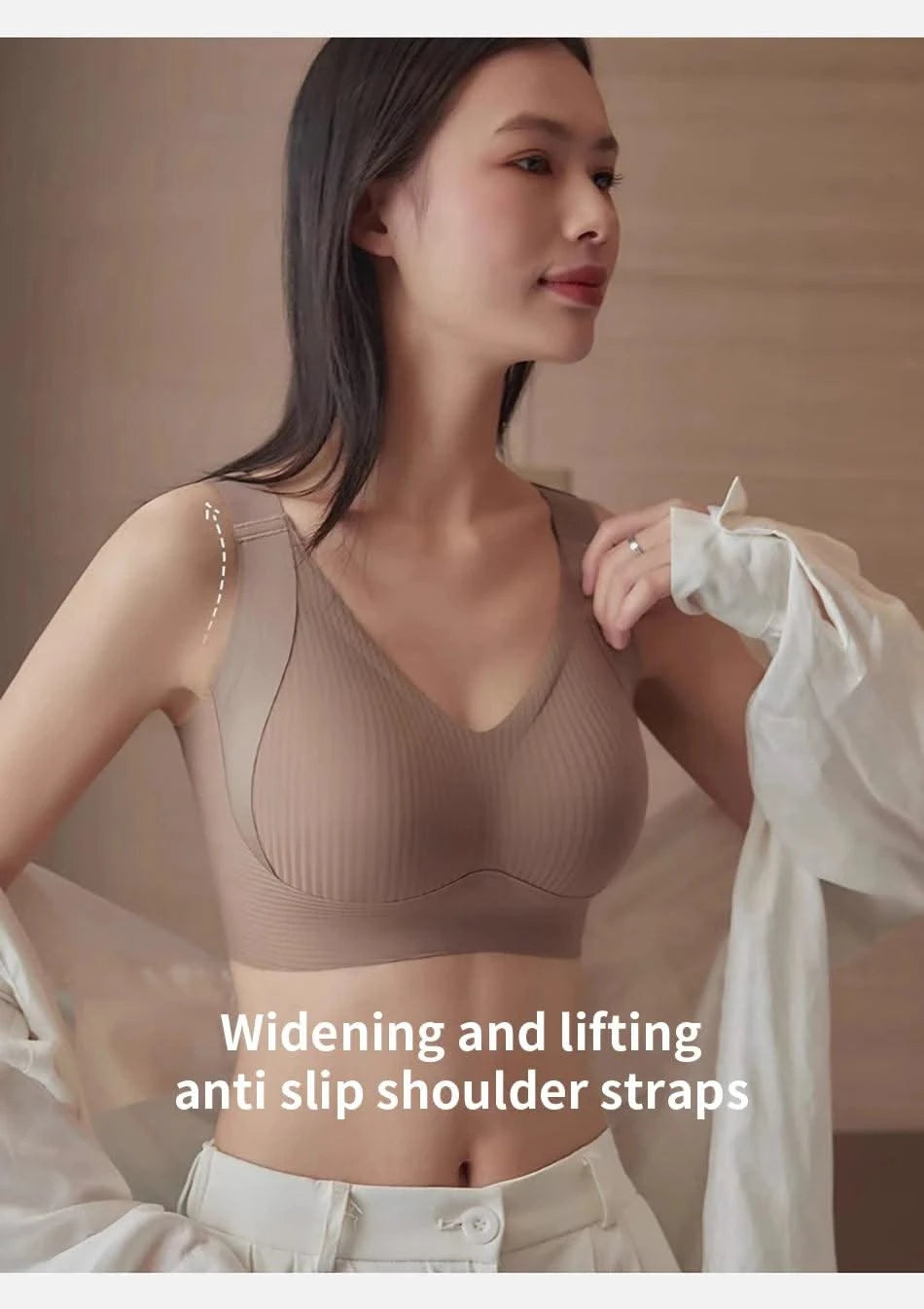 Maternity Bra Full Coverage Bralette for Large Bust Women Seamless Minimizer Bra with Wide Band Anti-Slip Adjustable Straps