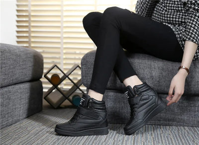 2023 Autumn Designer Wedges White Platform Sneakers Women Shoes Leather Black High Top Sneakers Hidden Increasing Basket Femme