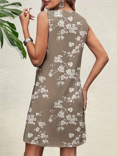 Floral Print Elegant Midi Tank Dresses For Women
