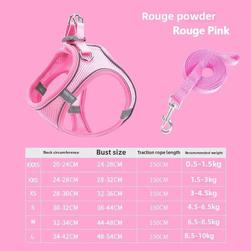 Cat Harness Reflective Pet Harnesses And Leashes Set Adjustable Pet Harness for Cats Small Dogs Pug Chihuahua Cat Accessories
