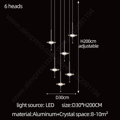 Led Chandelier Home Decoration Lighting Hanging Lamps Living Room Indoor Gloss Island Kitchen Lamps Chrome Staircase Chandelier