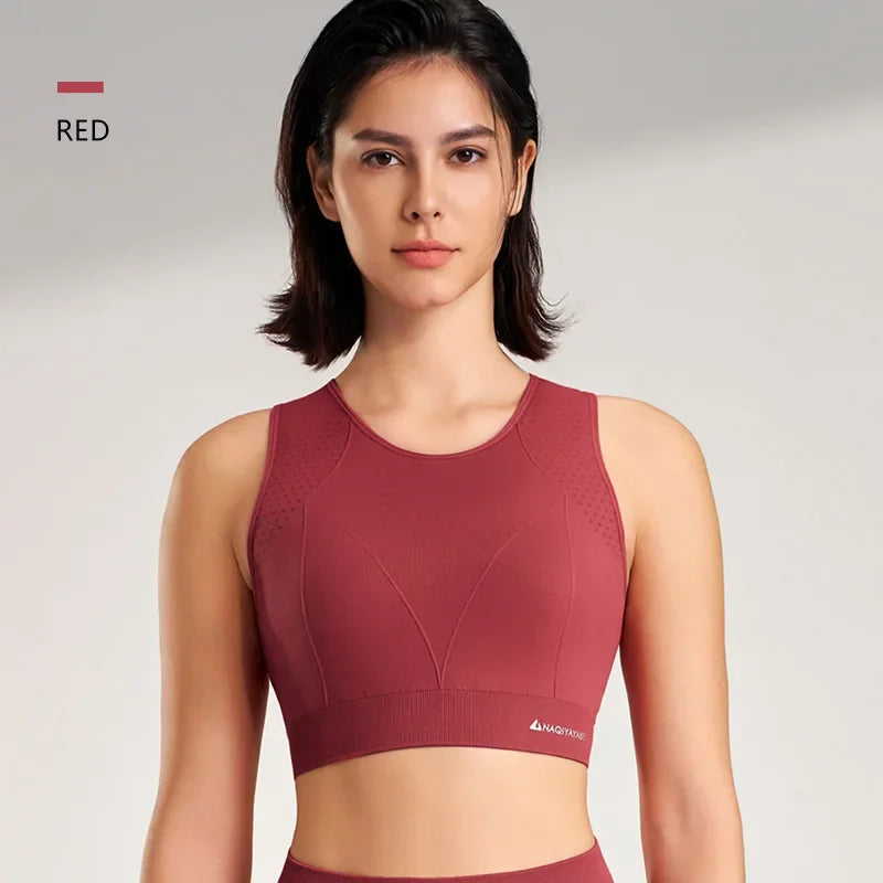 Sports underwear women anti-shock anti-sagging sports undershirt with bra pads fitness clothing high strength yoga bra