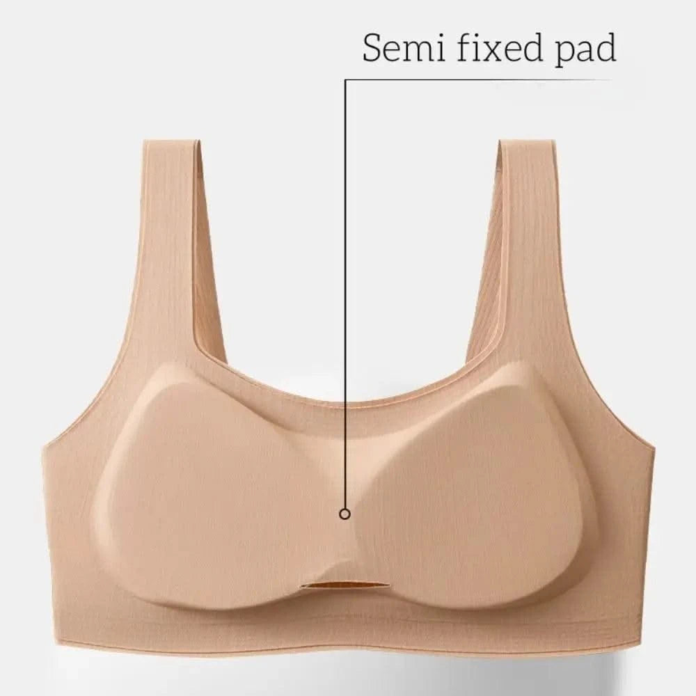 Comfortable Simple Wireless Bras Shockproof Full Cup Push Up Bras Beauty Back Anti-sagging Seamless Underwear Women