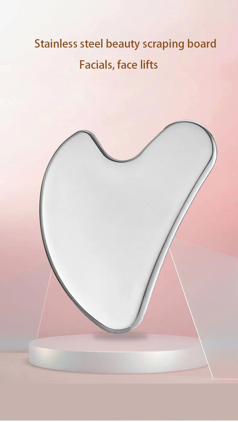 Facial Massage Scraper Stainless Steel Beauty Scraper Face Lift Law Full-Body Dolphin Heart Scraper Holster