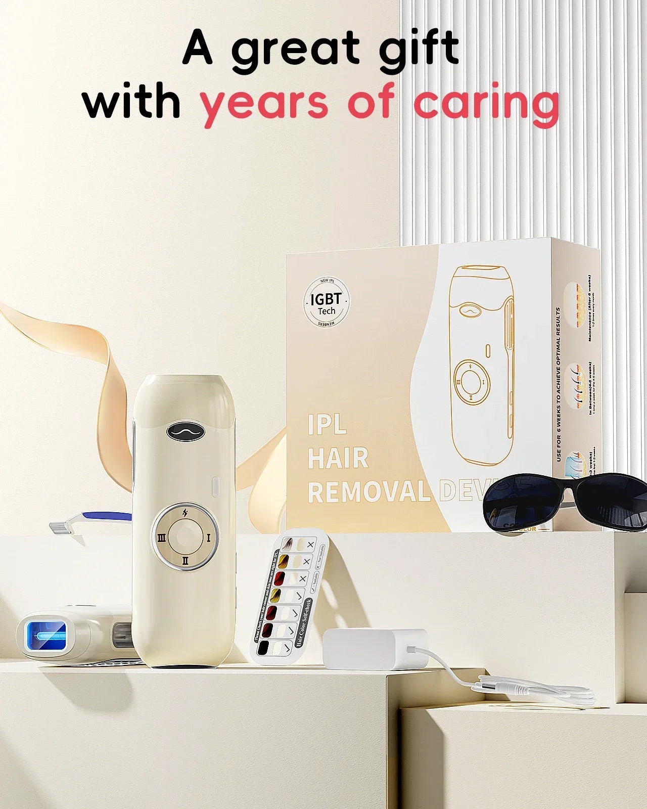 Laser Hair Removal 5.2 cm² Contact 22J IPL Unlimted Ultra-fast Light Emission Painless Long-Lasting Hair Remover for men women