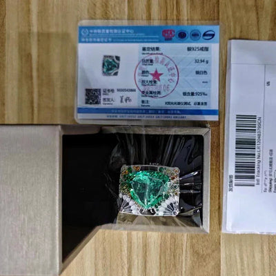 ZOCA Free Delivery Paraiba Iced Cut Half Band Certified Original Silver 925 Flower Ring New Designer Luxury Rings for Women