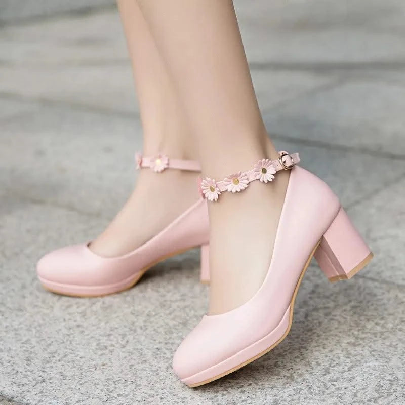 Platform Pump High Heels(30-43) With Fashion Flowers for Children, Girls | Kids Princess Sandals | Party  | Wedding