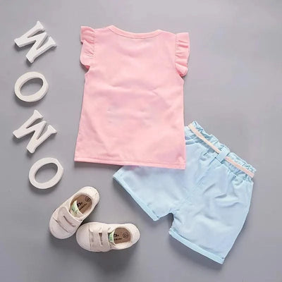 Children's Girls Clothes Summer New Baby Girl 1 2 3 4 Year Fashion Cute Vest Shorts 2Pcs/Sets Infant Outfits Kids Tracksuits