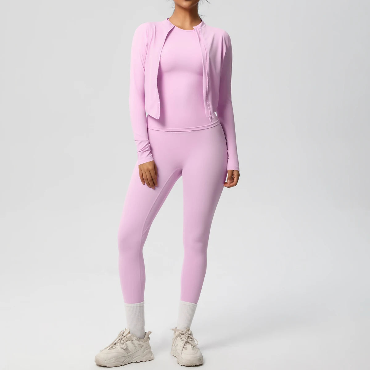 Women Sportswear Yoga Set Workout Clothes Athletic Wear Sports Gym Legging Fitness Top Long Sleeve Yoga Suit ﻿
