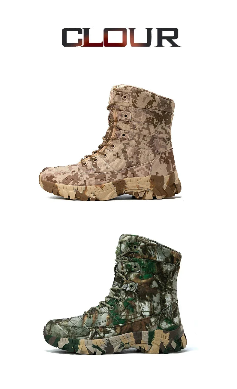 2025 Men Boots Tactical Shoes High Top Hiking Durable  Anti-Slip Outdoor Climbing Trekking Shoe Military Tactical Low Boots Male