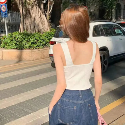 Women's Y2K Cropped Tops with Bra Pads Summer Corset