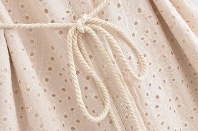 Women's Dress 2025 Spring New Fashionable and Casual Style Hollow Embroidered Shirt Dress