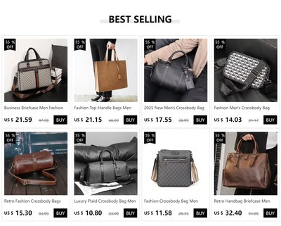 Fashion Handbag Men Top-Handle Bags Luxury Travel Tote Bag Men Large Capacity Fitness Bag Crossbody Bags Business Luggage Bag