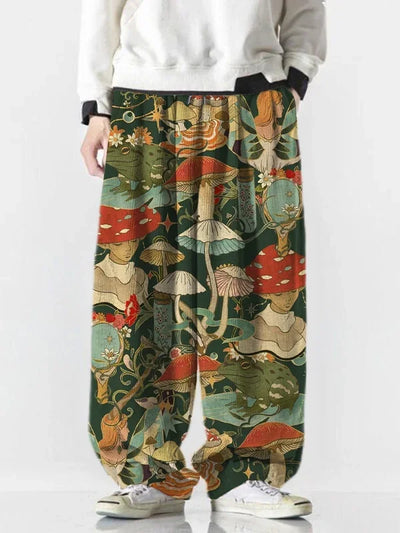 Full Length Wide Leg Pants Printed Colorful Mushroom Hipster Harajuku Summer Trousers Streetwear Sweatants Men Women Clothing
