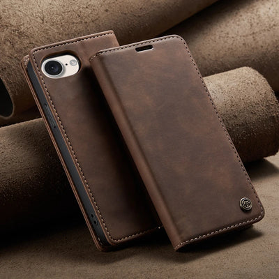 Flip Wallet Case for iPhone 16e 2025 Magnetic Folio Leather Cover with Card Holder Kickstand Shockproof Durable Protective Shell