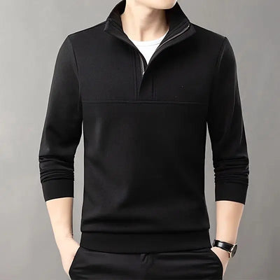 New Men's Sweatshirts Autumn and Winter Warm and Simple Personalized Trendy Tops Half-high Neck Base Shirt