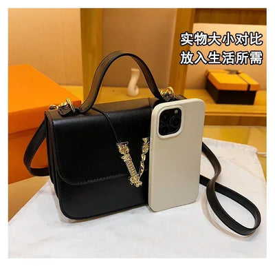 Designer 2025 Women's Luxury Solid Color Leather Handbag Fashion Crossbody Shoulder Purse Elegant Tote Handbag