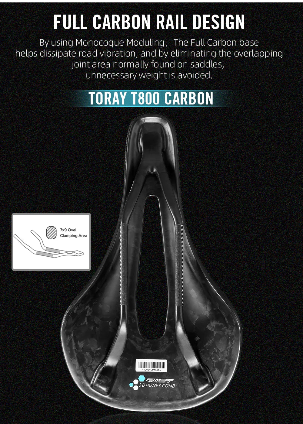 RYET 3D Printed Bike Carbon Saddle 140mm 142mm Super Light Road MTB Racing EVA Saddles Bicycle Seat Cushion Cycling Seating Part