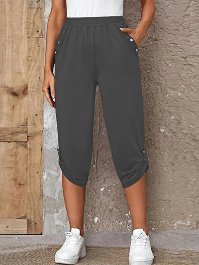 Trousers Ladies Summer New Fashion Comfort Leisure Capri Elastic Pants Women Joggers Sweatpants Basics