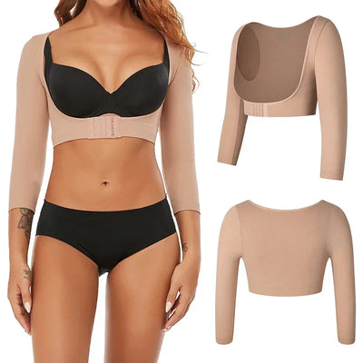 Upper Arm Shapers Compression Long Sleeves Women Arm Shapewear Humpback Posture Corrector Shoulder Breast Support Push Up Tops