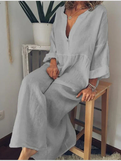 Women's Summer Dress New Long-sleeved V-neck Big Swing Dress Women Dresses for Women 2024 Casual Commuter Office Lady Vestidos
