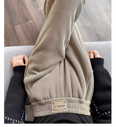 Winter Wide Leg Pants Women Autumn Plush Pants Women Extra Thick Lamb Fleece Warm Straight Korean Pants Joggers Women