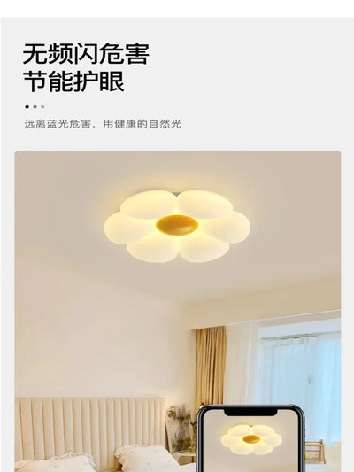 2023 New Living Room Light Romantic Warm Net Popular Cream Wind Flower Master Bedroom Lamp