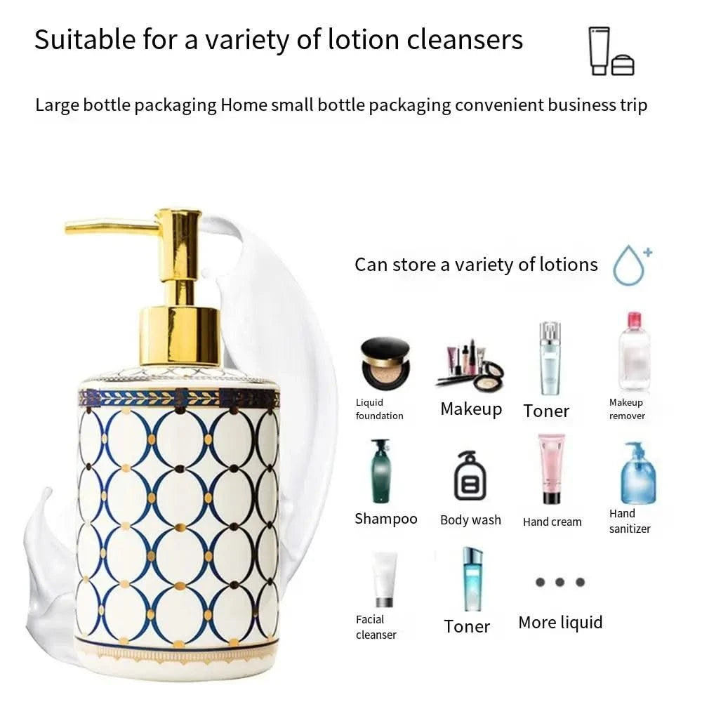Luxury Ceramic Soap Dispenser Colorful Painted Lightweight Soap Pump Bottle Refillable Empty Liquid Lotion Dispenser Home
