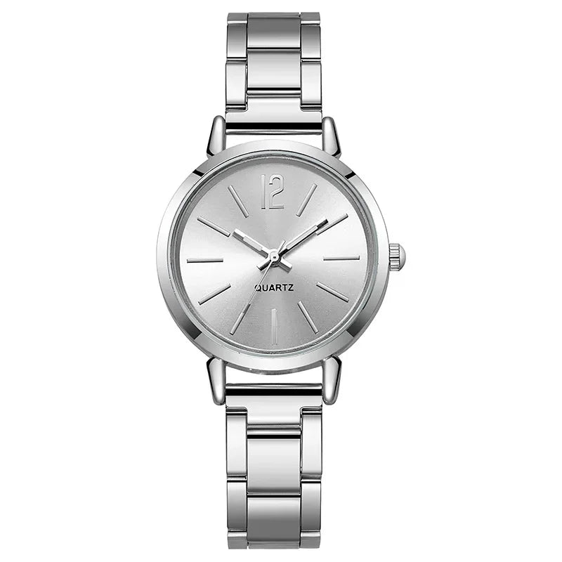 Luxury Watch for Women Simple Round Dial Stainless Fashion Gold Bracelet Quartz Wristwatch Students Ladies Watches Reloj Mujer