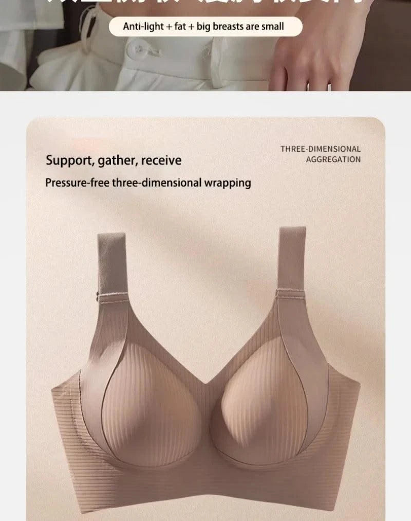 Plus Size Women Seamless Bras Sexy V Waist Brassiere Padded Wireless Soft Sleepwear Female Solid Breathable Underwear Lingerie