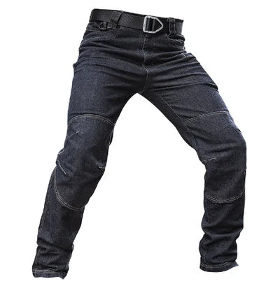 Men Tactical Jeans Denim Pants Stretchy Jeans Trousers Comfortable Full Length Multi Pockets Commuter Strenthen Knee Leggings