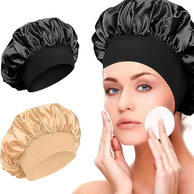 Women's Silk Bonnet for Sleeping Double-layer Adjustable Hood Capbath Cap Chemotherapy Cap Styling Cap Hair Wrapping Tool