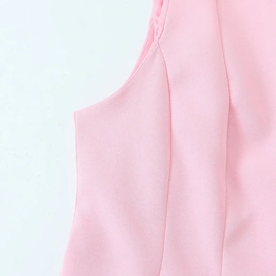 TRAF Top for Women Fashion Summer Short Skirt Hem Bow Sleeveless O-neck Blouse Street Clothing Vest Tank Chic Ladies Tops Mujer