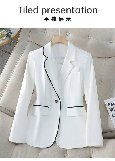 Luxury White Women's Blazer Women's Slim Suit Fashion Temperament Formal Suit Elegant Workwear Western-style Suit Jacket