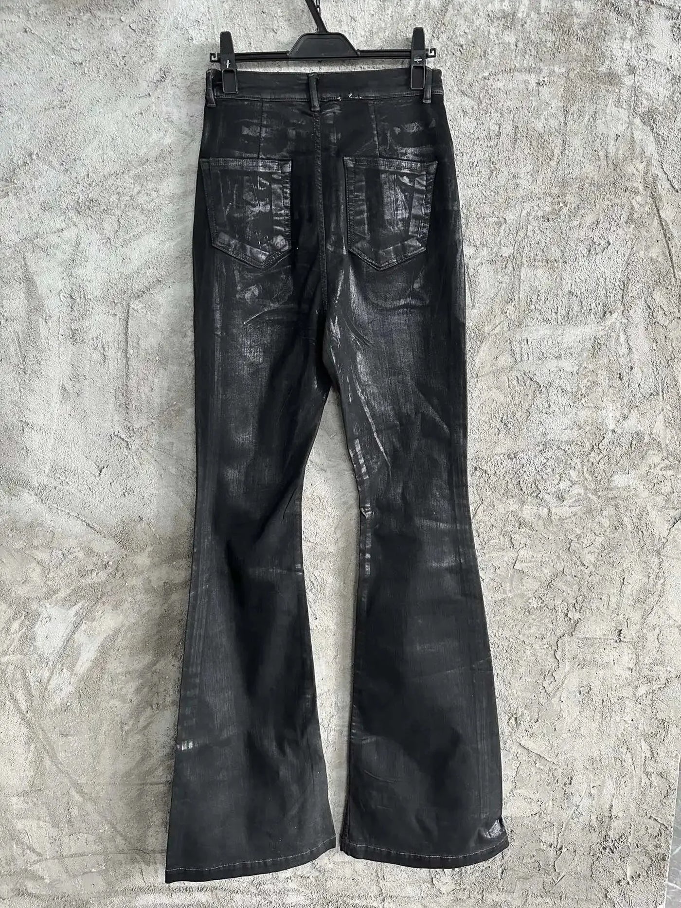 Owen Seak Men Oil wax Denim Jeans Classic Gothic Men's Coated Casual High Street Straight Hip Hop Women Solid Jeans Loose Pants