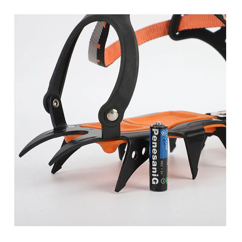 12 Tooth Ice Snow Crampons Anti-Slip Climbing Gripper Shoe Covers Spike Cleats Stainless Steel Snow Skid Crampon For Sport