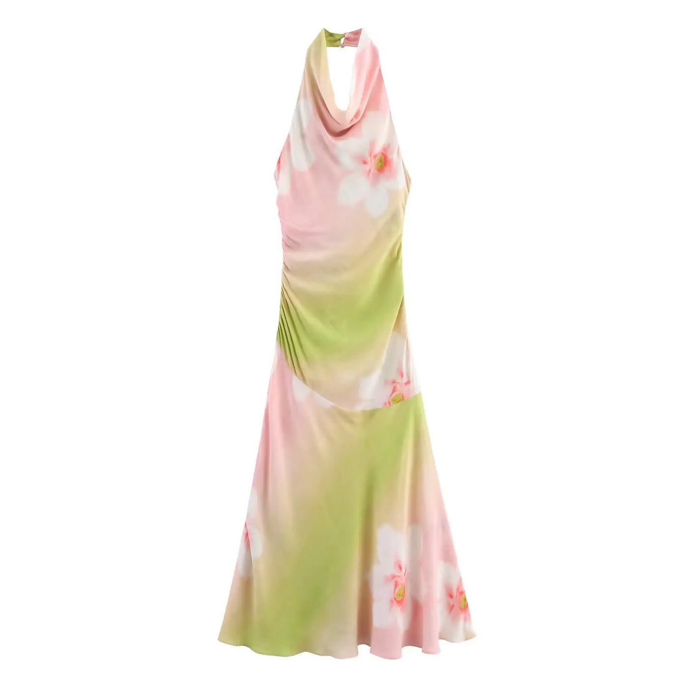 2025 Women's Dresses Summer Floral Printed Dresses Backless Sexy Halter Dresses New Fashion Women's Party Dresses