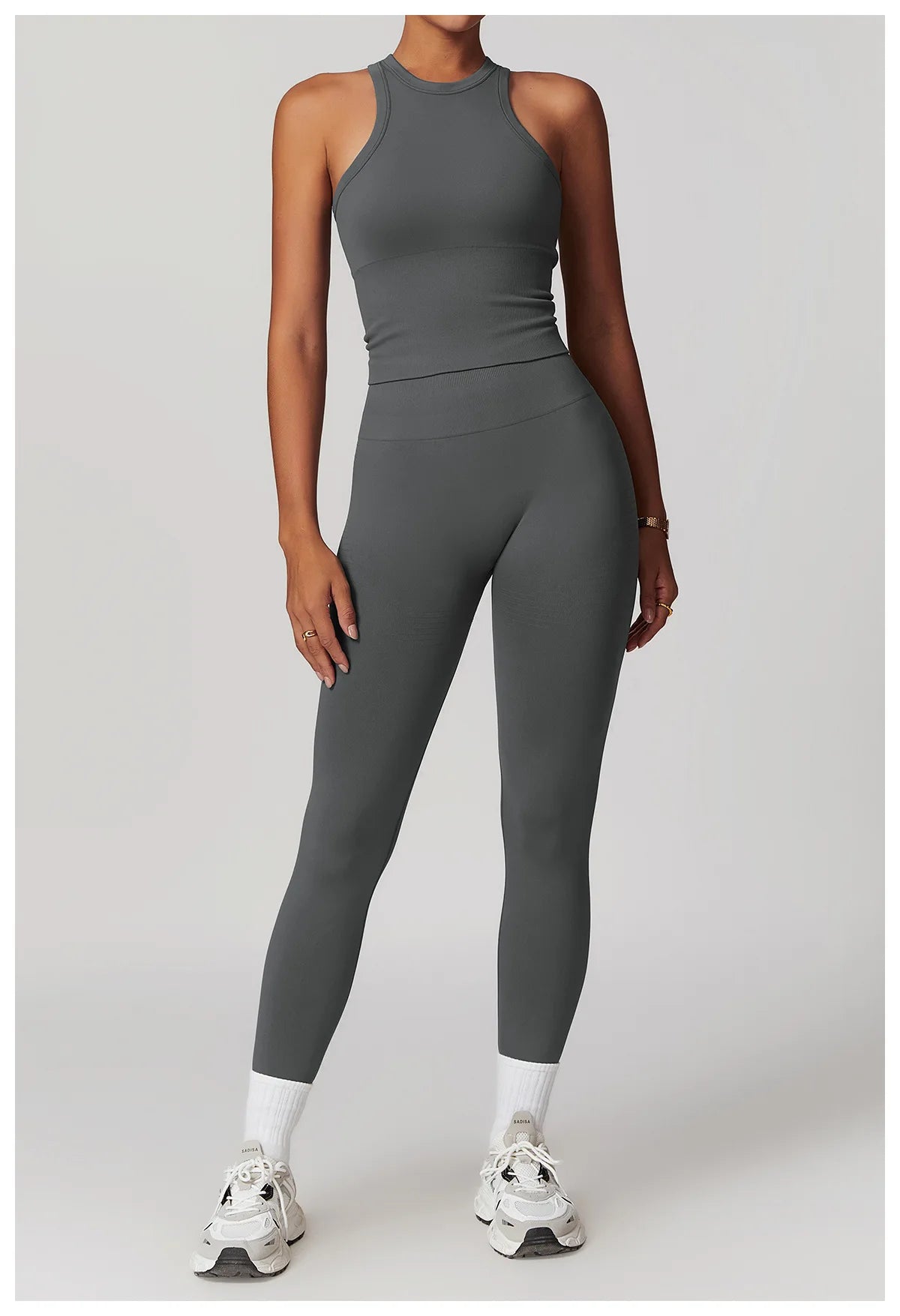 Seamless Athletic Wear Women's Clothes 2 Pieces Yoga Set Workout Sportswear Gym Clothing High Waist Leggings Fitness Sports Suit