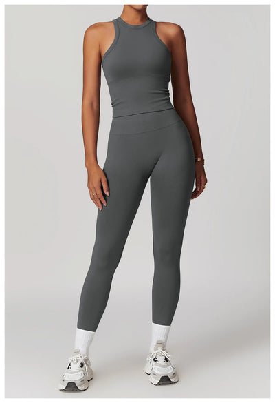Seamless Athletic Wear Women's Clothes 2 Pieces Yoga Set Workout Sportswear Gym Clothing High Waist Leggings Fitness Sports Suit