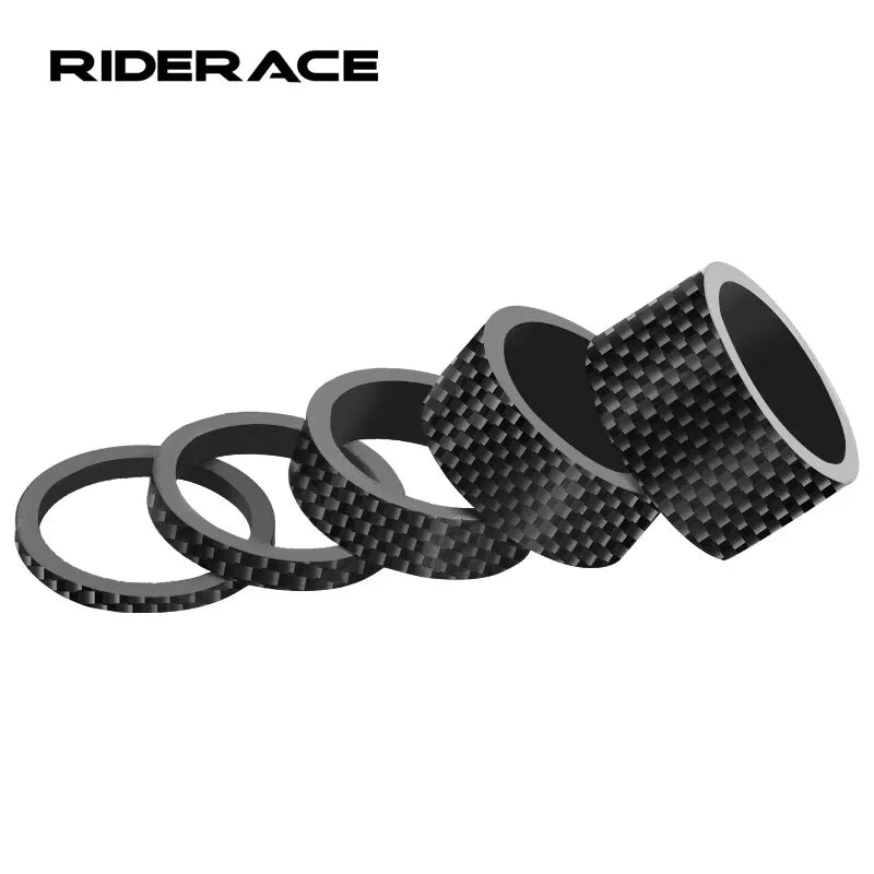 RIDERACE Bicycle Headset Spacer 28.6MM 1-1/8" MTB Bike Front Fork Stem Carbon Fiber Washer Ultra Light Adjustment Accessories